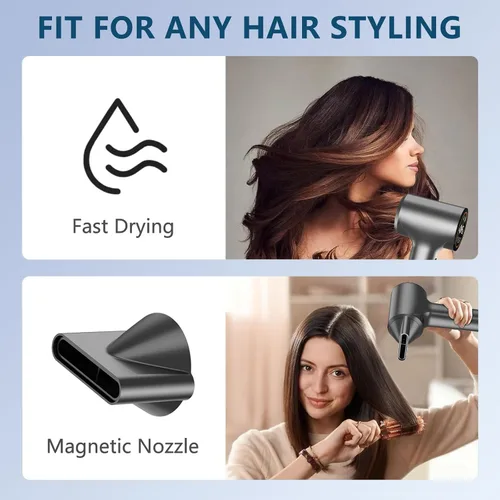 Miniatura 5 de Secador de Cabello, Secadores de Cabello Iónicos para Mujeres/Hombres, 110,000 RPM Pantalla HD Profesional Secador de Soplado de Alta Velocidad