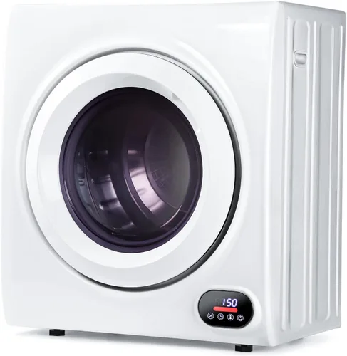 Miniatura 9 de Secadora portátil de 10 libras, 1.5 pies cúbicos, secadora de ropa portátil con control de perilla, tambor de acero inoxidable, tubo de escape