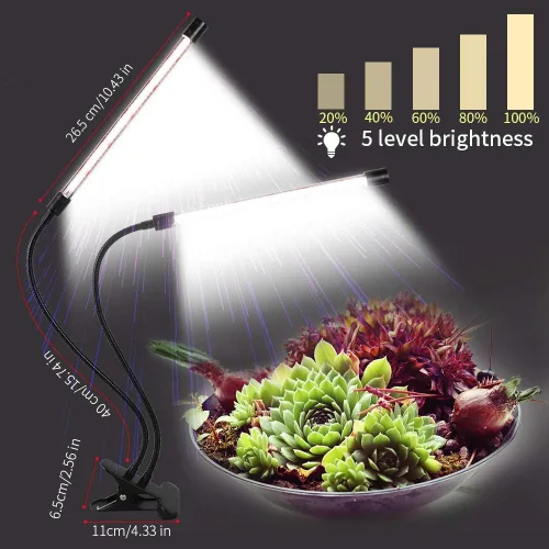 Miniatura 2 de GHodec Luz de Crecimiento, Espectro Completo Blanco 84 LED Clip Luces para Plantas de Interior en Crecimiento, Temporizador de 4/8/12H y 5 Niveles