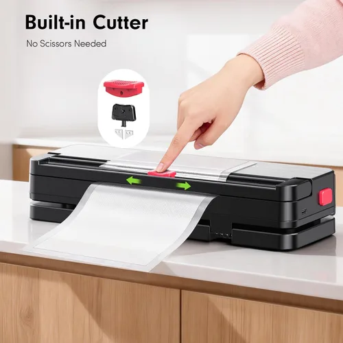 Miniatura 5 de Sellador al vacío portátil para almacenamiento de alimentos: máquina selladora al vacío de succión de 75 kPa - Batería recargable de 4000 mAh