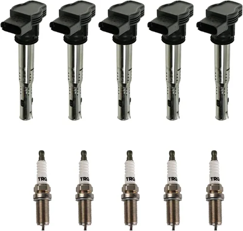 Miniatura 3 de TRQ Kit de bobina de encendido y bujía, 10 piezas de bujías de iridio compatibles con Volkswagen Beetle 2006-2014 Golf 2005-2014 Jetta 2012-2014