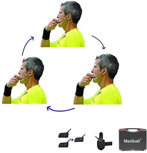Auriculares de árbitro 3 árbitros hablan al mismo tiempo Auriculares de fútbol inalámbricos Sistema de comunicación de árbitro de fútbol (3 árbitros)
