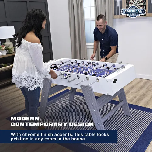 Miniatura 2 de American Legend Manhattan - Mesa de futbolín de 54 pulgadas, diseño moderno, varillas de acero cromado, puntuación integrada y asas de agarre suave