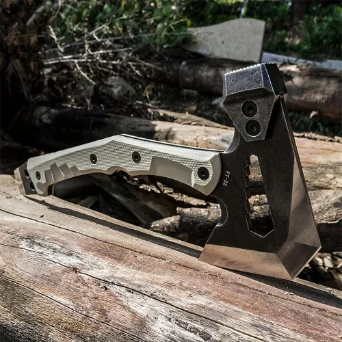 Miniatura 5 de HX OUTDOORS Mercenarys - Hachas de ingeniero táctico multifuncional, a prueba de explosiones, para campamento, artillería, martillo de rescate