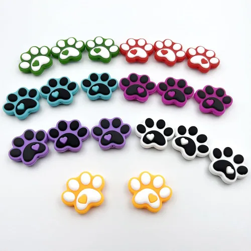 Miniatura 4 de 20 cuentas de pata de perro de colores mixtos, cuentas focales para bolígrafos, topes de aguja de tejer, cuentas espaciadoras sueltas para hacer