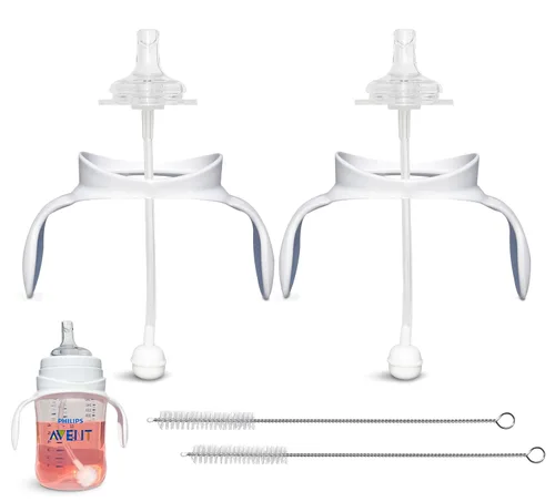 Miniatura 7 de Kit de conversión de vasos para biberones anticólicos Philips Avent, 2 unidades, pezones de silicona suave de grado alimenticio, popote pesado, asas