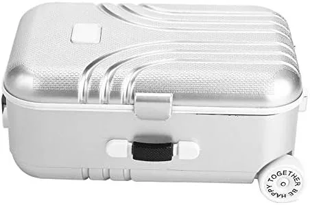 Miniatura 9 de Asixxsix Maleta de viaje de mini muñecas - Caja de equipaje con ruedas para muñecas (plateada)