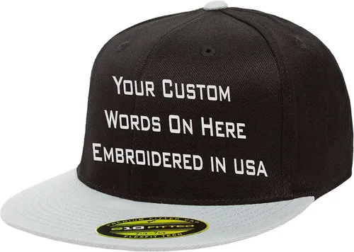 Miniatura 5 de Sombrero personalizado Flexfit 210 Personalizar Añadir su propio texto Bordado Flatbill
