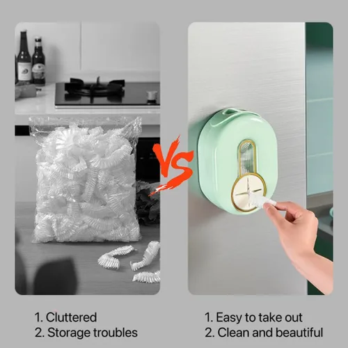 Miniatura 3 de Fresh Keeping - Organizadores de contenedores para tienda de películas con 100 envolturas de plástico elásticas, montaje en la pared, sin Blanco