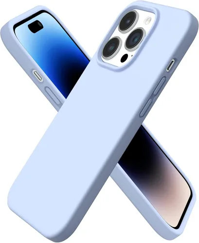 ORNARTO Funda compatible con iPhone 14 Pro de 6.1 pulgadas, de silicona líquida delgada de 3 capas cubierta completa de gel suave funda protectora