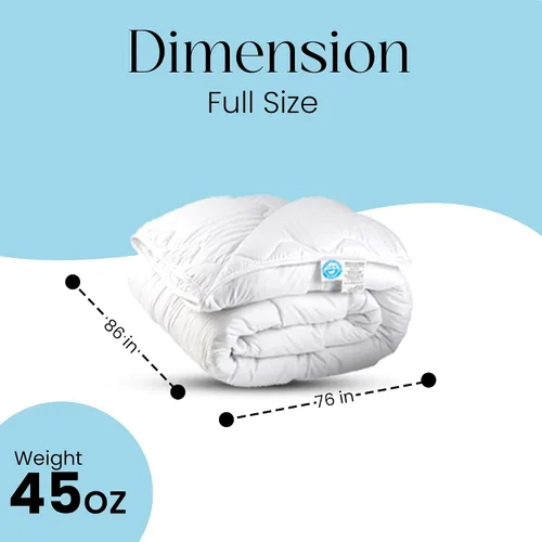 Miniatura 2 de East Coast Bedding Cozy Dream - Edredón de plumón de ganso y plumas, tamaño matrimonial, 76 x 86 pulgadas, edredón de plumas refrescantes para todas