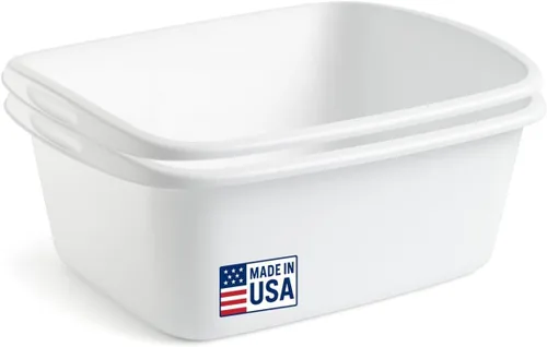 Miniatura 7 de Tribello Paquete de 2 Recipientes para Fregadero de Cocina, Recipiente de Plástico para Lavar Platos y Baño de Pies para Remojar los Pies, Cubo