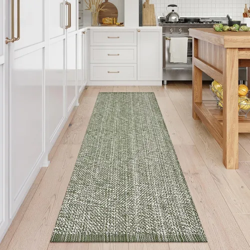 Miniatura 41 de LEEVAN - Alfombras lavables para cocina de 3 x 5 pies, alfombra de color crema para dormitorio, alfombra de algodón tejida para entrada, alfombra