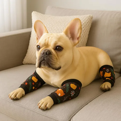 Miniatura 4 de Petwarm Juego de 4 fundas de recuperación para perros con estampado de bosque de zorro, fundas de apoyo para articulaciones sin conos para perros