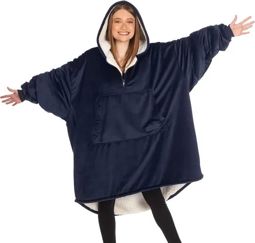 Miniatura 25 de THE COMFY Original - Manta de forro polar de microfibra con forro sherpa, diseño de gran tamaño con capucha y bolsillo de Shark Tank