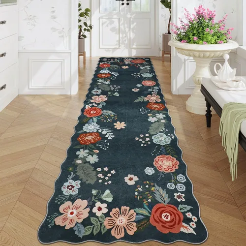 Miniatura 19 de Homcomoda Alfombras florales de cocina para piso, 3 piezas, alfombra de cocina antideslizante de granja, alfombra de cocina lavable, antideslizante