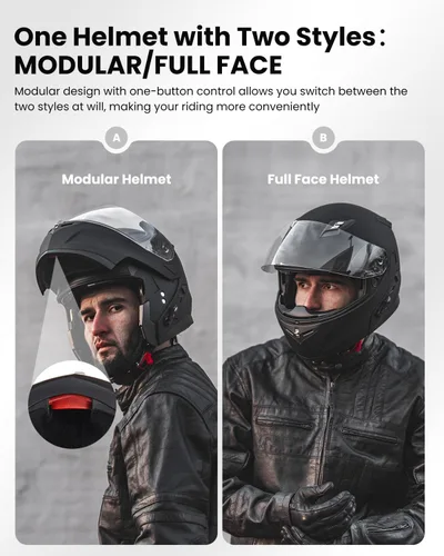 Miniatura 4 de ILM - Casco de motocicleta modular con visera solar abatible, Bluetooth integrado, intercomunicador, Mp3 Modelo 953/953 PRO