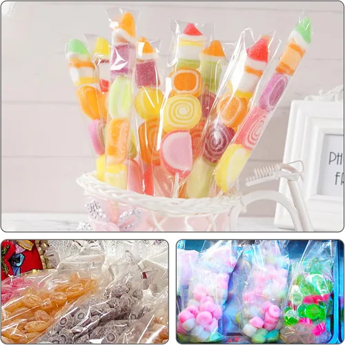 Miniatura 2 de SUREHOME Bolsas para barra de pretzel, 100 bolsas de pretzels de 2 x 8 pulgadas, bolsas individuales transparentes resellables y autosellables