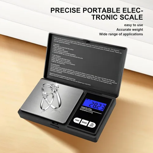 Miniatura 4 de Escala digital pequeña de 7.05 oz/0.00 oz de precisión de gramos y onzas para joyas, polvo, monedas, báscula de bolsillo de cocina de alimentos