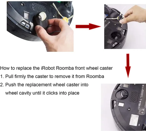 Miniatura 4 de Montaje de rueda delantera de repuesto para aspiradora iRobot Roomba, 980 880 870 790 780 770 690 650 671, Roomba 500 600 700 800 900 Series Robot