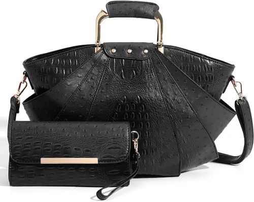 Miniatura 10 de Bolso de Mujer de Gran Capacidad de Cuero Cartera de Diseñador de Moda con Asa Superior de Metal Bolsos de Mano para Mujer Bandolera Bolsos Grandes