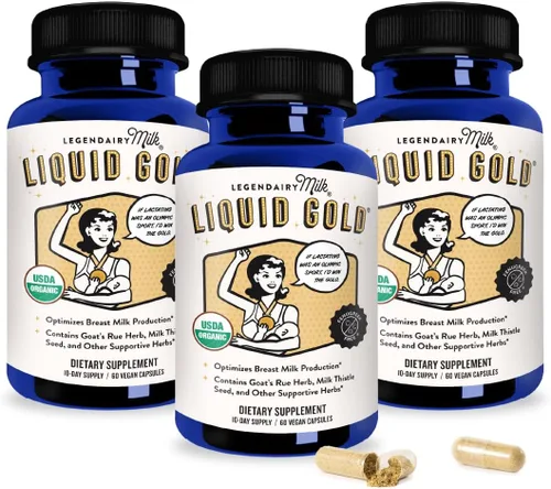Legendairy Milk Liquid Gold - Soporte para la lactancia | Suplemento de lactancia con ruda de cabra orgánica, cardo mariano, shatavari, hinojo,