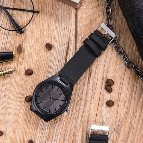 Miniatura 4 de Reloj de madera grabado casual, hecho a mano, reloj de madera para diferentes miembros de la familia, papá, mamá, hijo, hija, esposo, esposa