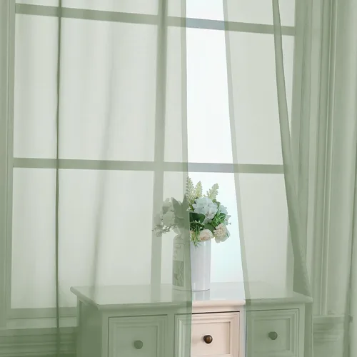 Miniatura 5 de OVZME Cortinas traslúcidas, ligeras, suaves, para estudio, sala de estar y dormitorio, juego de 2 paneles, 42 pulgadas de ancho x 84 pulgadas