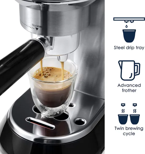 Miniatura 3 de De'Longhi Dedica EC680M - Máquina de café expreso y caja de golpes