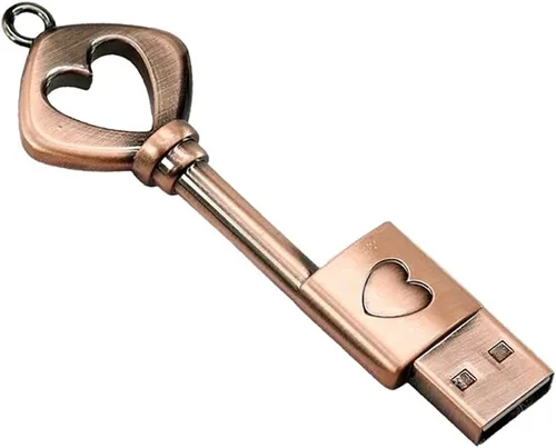 Miniatura 7 de Memoria USB 3.0 de 64 GB para bodas con caja de regalo de madera, llavero de alta velocidad de hasta 100 MB/S con llavero exFat Thumb Drive Jump