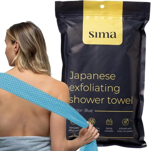 Miniatura 13 de Toalla exfoliante para la cara y el cuerpo - Toalla exfoliante japonesa con fibras hexagonales, exfoliante corporal con 2 lados para frotar y lavar