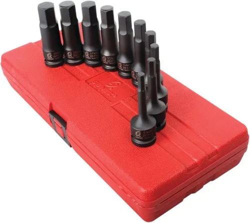Miniatura 2 de Sunex Tools 2637, juego de desarmadores de impacto hexagonales Master de 1/2 pulgada, 20 piezas, SAE/métrico, 1/4 pulgada - 3/4 pulgada, 6 mm - 19