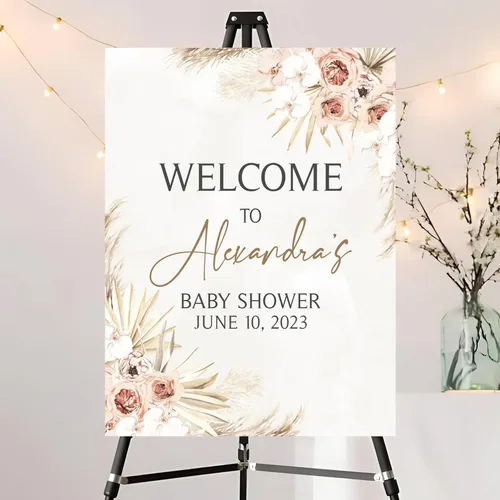 Miniatura 11 de Letrero de bienvenida con foto editable para baby shower, letrero moderno para baby shower, letrero con nombre personalizado para niño o niña