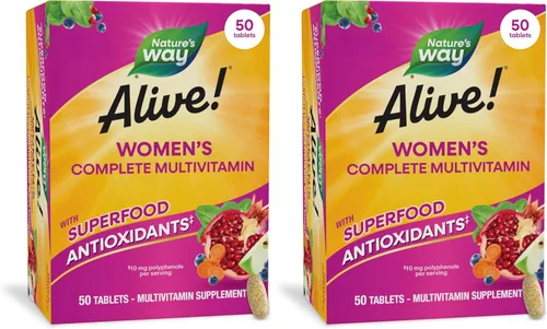Miniatura 10 de Nature's Way ¡Alive! Multivitamínico completo para mujeres, vitamina diaria para mujeres apoya el metabolismo de la energía celular, cabello, piel