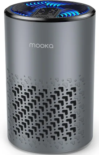 Miniatura 8 de Purificadores de aire para dormitorio y hogar, purificador de aire MOOKA HEPA para hogar y mascotas con esponja de fragancia para humo, polvo, Blanco