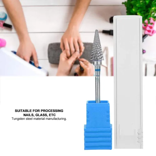 Miniatura 7 de Broca de manicura de acero de tungsteno para arte de uñas, brocas eléctricas para manicura y pedicura, cabeza de molienda, herramientas de arte