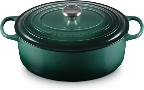 Miniatura 20 de Le Creuset Horno holandés ovalado Signature de hierro fundido esmaltado, 2.75 cuartos de galón., Blanco