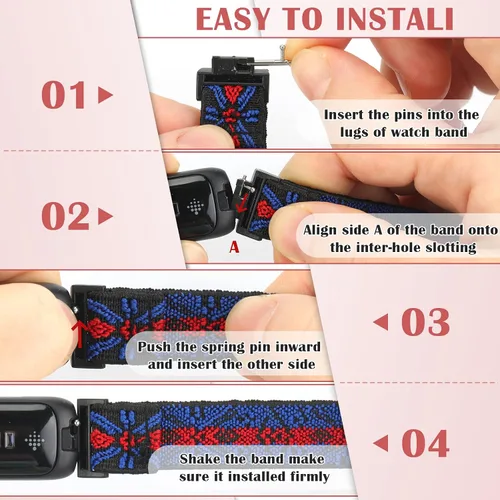 Miniatura 6 de Bcuckood Compatible con correas de reloj Fitbit Inspire 3/Inpsire 2/Inspire/Inpsire HR/Ace 2/Ace 3, correa elástica ajustable de repuesto