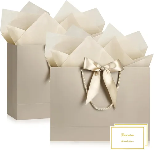 Miniatura 34 de JMANNI Bolsas de regalo, 3 piezas de tamaño mediano con cinta de lazo, bolsa de regalo de papel portátil, patrón de mármol, para cualquier ocasión