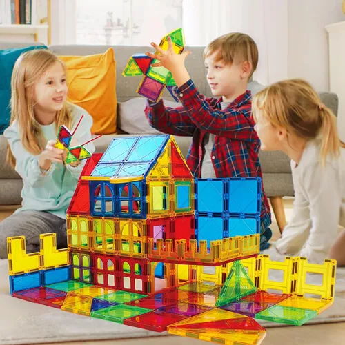 Miniatura 4 de MAGBLOCK Bloques Magnéticos - Azulejos Magnéticos Juguetes para Niños Pequeños Bloques de Construcción Magnéticos Conjunto de Imanes Preescolar