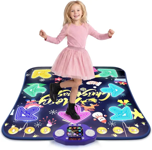Miniatura 9 de Juguetes de alfombrilla de baile para niñas y niños de 3 a 12 años, alfombrillas de baile con 8 botones iluminados y Bluetooth inalámbrico, juguete