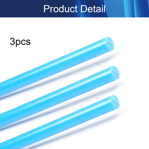 Miniatura 4 de Aicosineg Varilla redonda de plástico de polioximetileno barras de ingeniería sólido POM Stick azul 0.24 x 39.37 pulgadas (D x L) 3 piezas