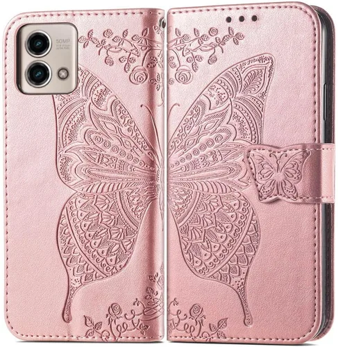 Miniatura 2 de Funda para Motorola Moto G Stylus 5G 2023, funda con tapa para mujer con estampado de mariposa en relieve de piel sintética, ranuras para tarjetas