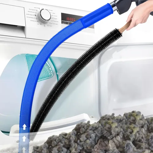 Miniatura 8 de PetOde Kit de limpiador de ventilación de secadora de 2 piezas compatible con la mayoría de aspiradoras, cepillo de pelusa de secadora y accesorio