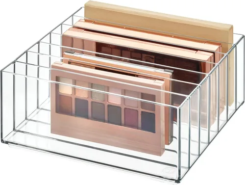 Miniatura 4 de iDesign 42870 Clarity - Organizador de paleta de maquillaje ancho dividido de plástico sin BPA, 8.1 x 8.1 x 3.7 pulgadas