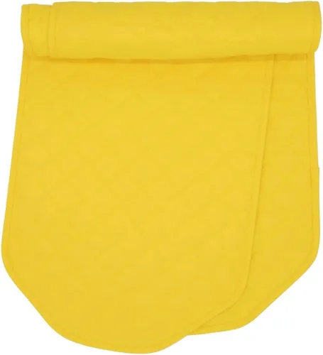 Miniatura 6 de Juego de dos manteles individuales redondos acolchados de color amarillo brillante sólido