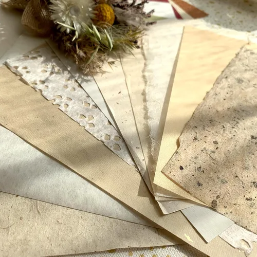 Miniatura 3 de LewuwoPoing Juego de 40 piezas de papel de arte hecho a mano, suministros de diario para manualidades, textura colorida, hoja de papel hecha a mano