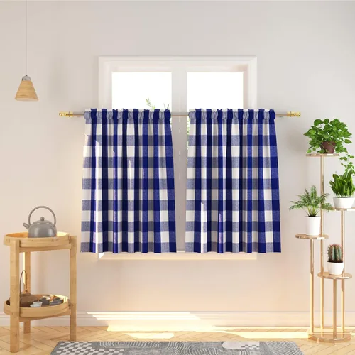 Miniatura 165 de Cenefas de cortina para ventana de 16 pulgadas de largo, 2 paneles de cuadros búfalo, cortinas pequeñas con bolsillo para barra, estilo clásico