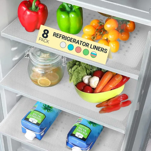 Miniatura 21 de Forros para Estantes de Refrigerador por Linda's Essentials - Forro de Refrigerador Fácil de Limpiar con Protección contra Derrames, Forros