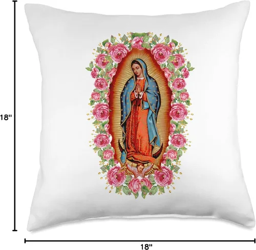 Miniatura 4 de Virgen María Linda Y Querida Co Nuestra Señora Virgen De Guadalupe Almohada Virgen María, 18.0 x 18.0 in, multicolor